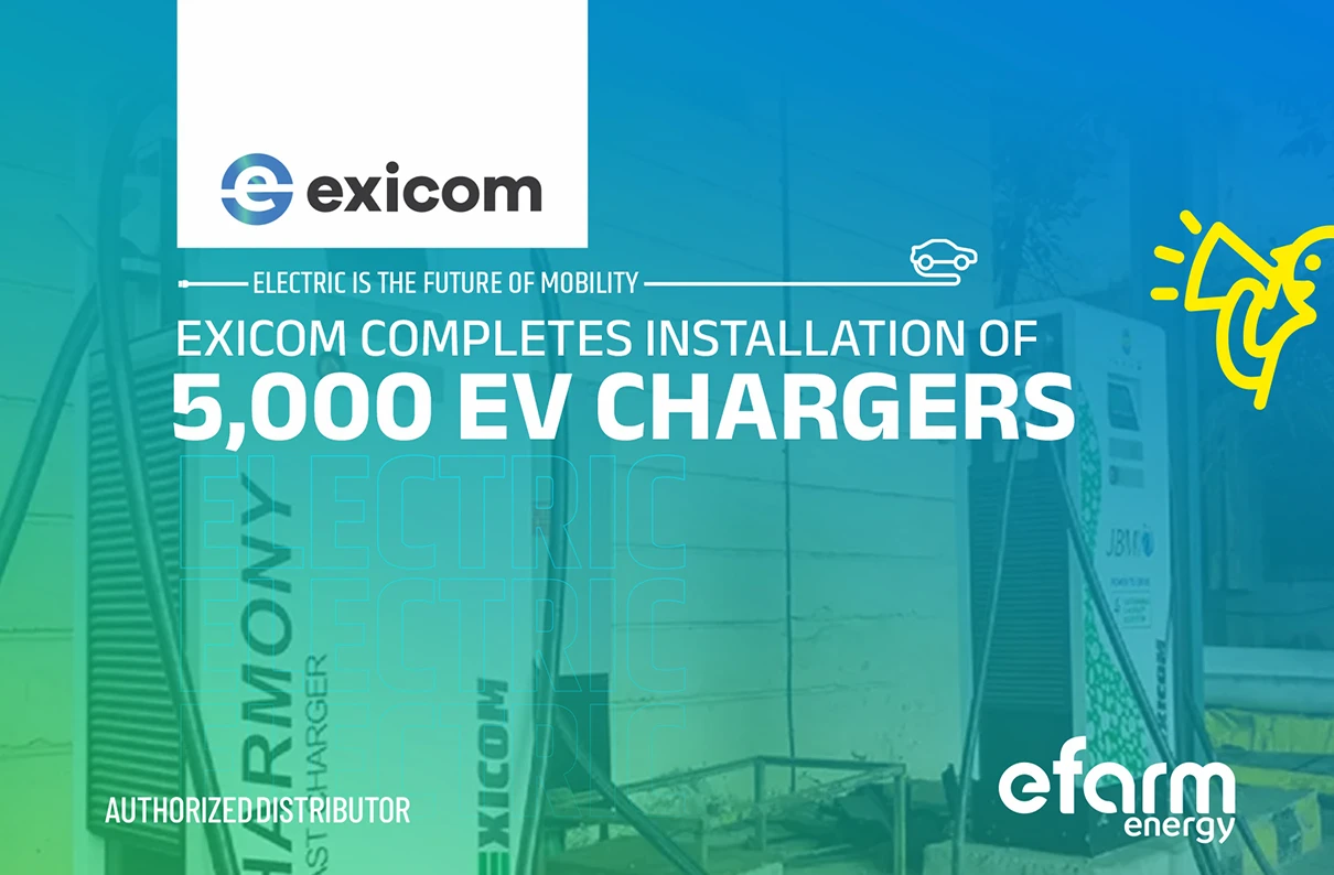 Exicom completes installation of 5,000 EV chargers.
