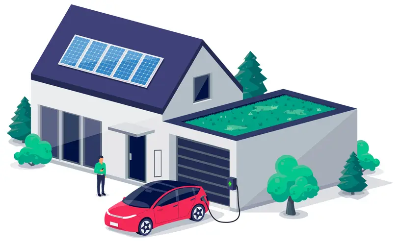 solar and ev animation